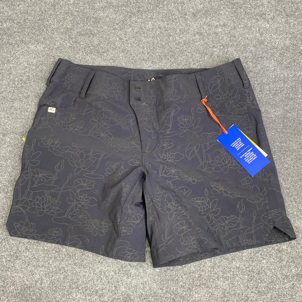 Wild Rye Freda Short Lotus Greyscale Floral MTB Bike Shorts Grey 14 BTM-FRD-LTG